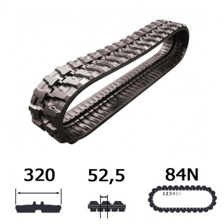 Chenilles en caoutchouc 320x52,5x84N
