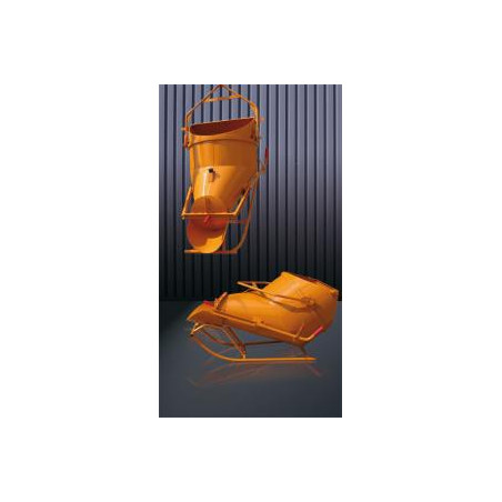 Benne à béton couchée avec levier 300 L