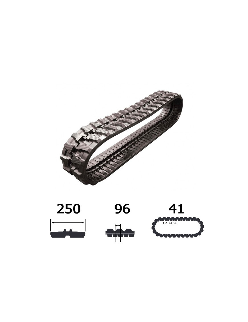 Chenilles en caoutchouc 250x96x41