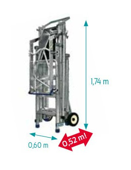 Plate-forme roulante Tandem 7 Pliant, Télescopique,  Hyper pliable